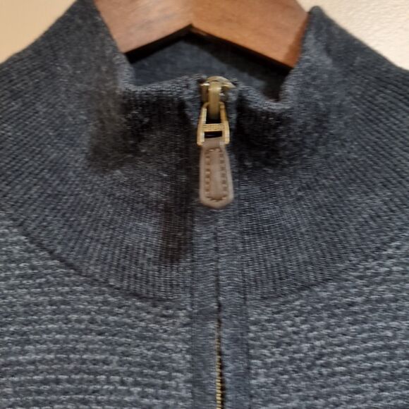 Polo Ralph Lauren Mens L 100% Merino Wool Sweater Gray Quarter Zip Coastal Prep - Picture 3 of 12